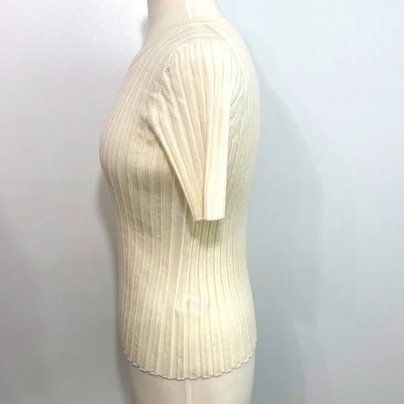 Helmut Lang Fine Ribbed Wool Crewneck Sweater Top Size Large - Picture 4 of 7